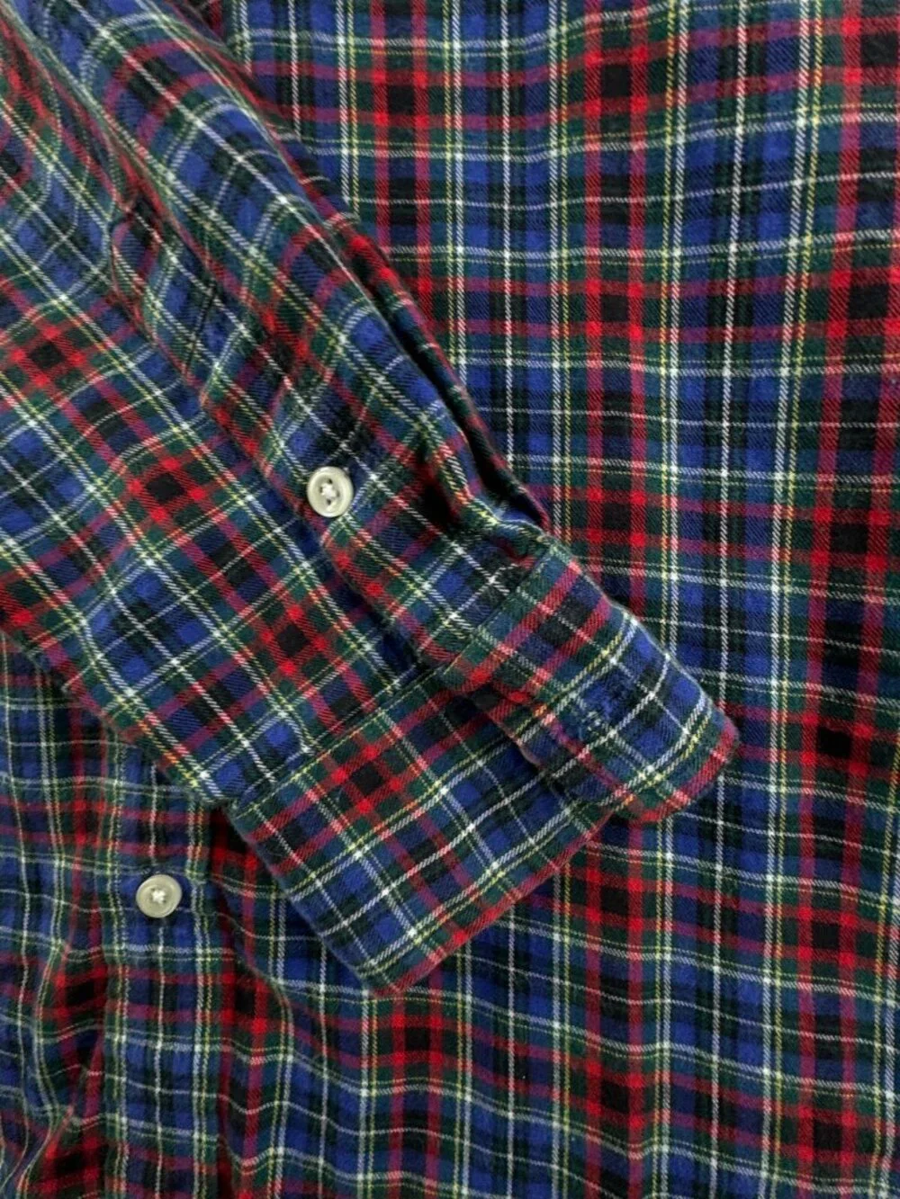 Ralph Lauren Boys Flannel Button Up Shirt Long Sleeve Colorful Plaid Red Blue